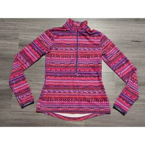 Nike Pro Women's Multi-Color Geometric Print HyperWarm Half Zip Pullover Size M